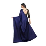 Women's Satin Saree(Blue,5-6 Mtrs)