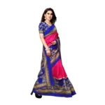 Women's Bhagalpuri Saree(Pink,5-6 Mtrs)