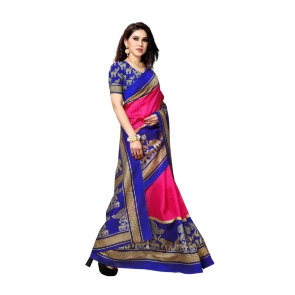 Women's Bhagalpuri Saree(Pink,5-6 Mtrs)