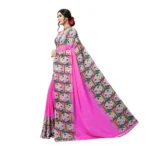 Women's Georgette Saree(Pink,5-6 Mtrs)
