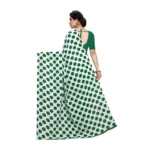 Women's Georgette Saree(W.Green,5-6 Mtrs)