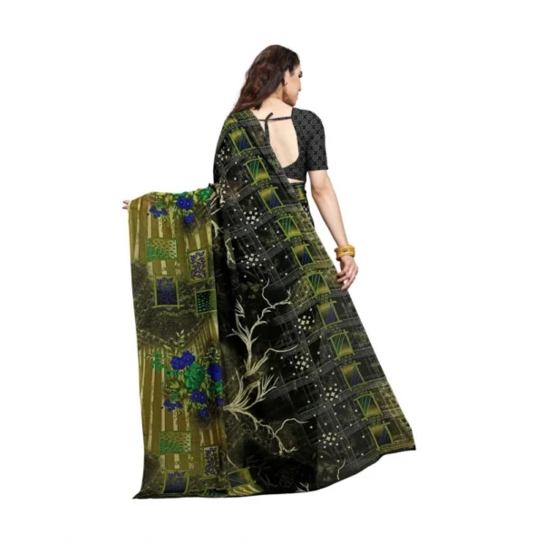 Women's Georgette Saree(Green,5-6 Mtrs)