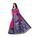 Women's Bhagalpuri Saree(Pink,5-6 Mtrs)