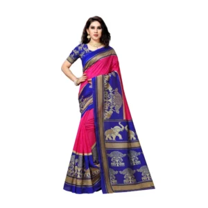 Women's Bhagalpuri Saree(Pink,5-6 Mtrs)
