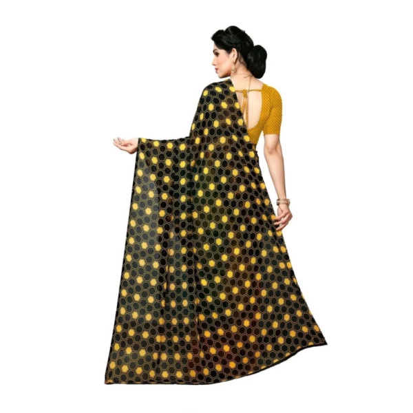 Women's Georgette Saree(Yellow,5-6 Mtrs)
