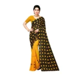 Women's Georgette Saree(Yellow,5-6 Mtrs)
