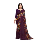 Women's Georgette Saree(Purple,5-6 Mtrs)