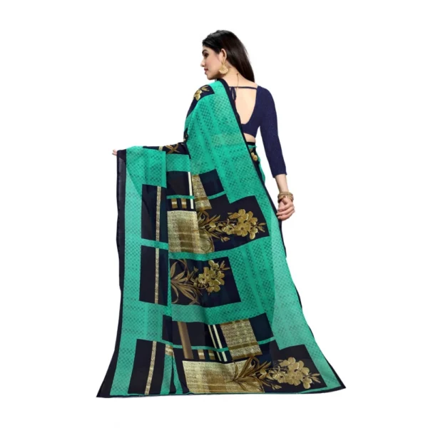 Women's Georgette Saree(Green ,5-6 Mtrs)
