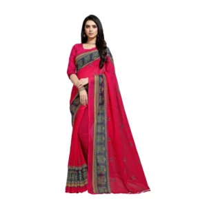 Women's Georgette Saree(Red,5-6 Mtrs)