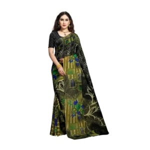 Women's Georgette Saree(Green,5-6 Mtrs)