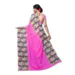 Women's Georgette Saree(Pink,5-6 Mtrs)