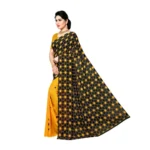 Women's Georgette Saree(Yellow,5-6 Mtrs)