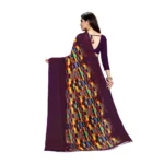 Women's Georgette Saree(Purple,5-6 Mtrs)