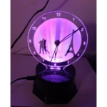 Generic Eiffel Tower with Love Couple Clock With Night Lamp