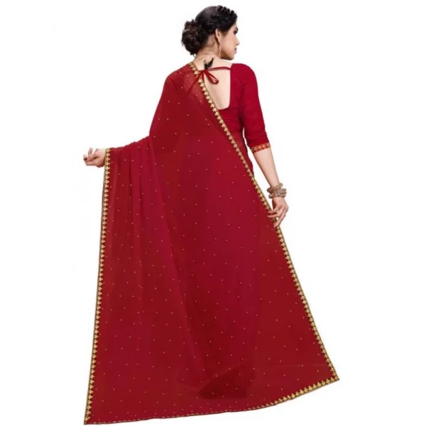 Women's Jacquard Saree(Maroon,5-6 Mtrs)