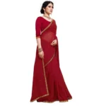 Women's Jacquard Saree(Maroon,5-6 Mtrs)