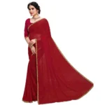 Women's Jacquard Saree(Maroon,5-6 Mtrs)