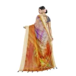 Women's Linen Saree (Yellow,5-6 Mtrs)