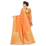 Women's Banarasi Silk Saree (Dirty Orange,5-6 Mtrs)