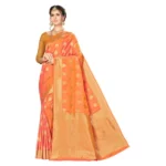 Women's Banarasi Silk Saree (Dirty Orange,5-6 Mtrs)