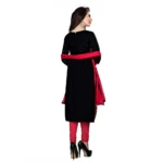Women's Cotton Unstitched Salwar Suit-Material With Dupatta (Black,2.3 Mtrs)