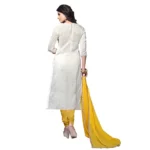 Women's Chanderi Unstitched Salwar Suit-Material With Dupatta (Yellow,2.3 Mtrs)