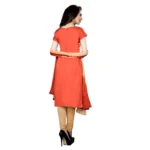 Women's Cotton Unstitched Salwar Suit-Material With Dupatta (Orange,2.3 Mtrs)