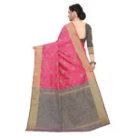 Women's Kanjivaram Silk Saree(Pink ,5-6Mtrs)