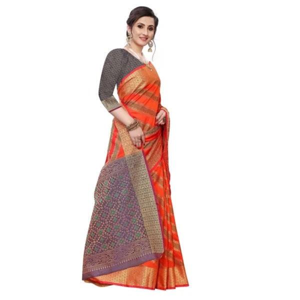 Women's Jacquard Woven Saree(Red ,5-6Mtrs)