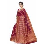 Women's Jacquard Saree (Magenta ,5-6Mtrs)