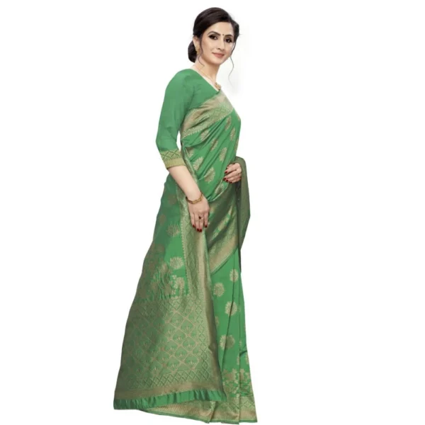 Women's Jacquard Saree (Green ,5-6Mtrs)