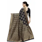Women's Jacquard Saree (Black ,5-6Mtrs)