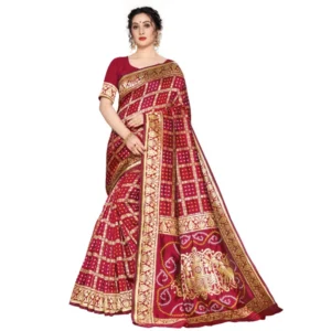 Women's Jacquard Saree (Maroon ,5-6Mtrs)
