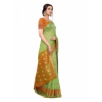 Women's Cotton_Silk Saree (Parrot Green ,5-6Mtrs)