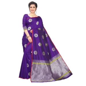 Women's Jacquard Saree (Purple ,5-6Mtrs)