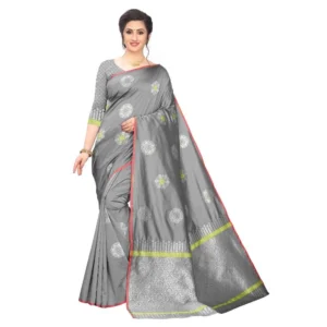Women's Jacquard Saree (Greay ,5-6Mtrs)