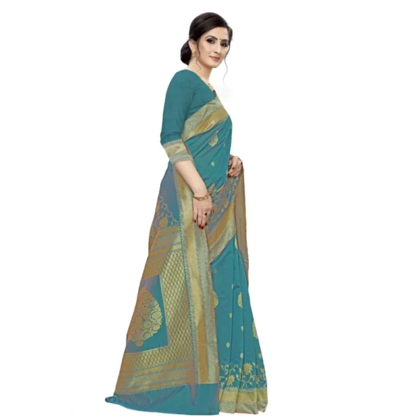 Women's Jacquard Saree (Rama ,5-6Mtrs)