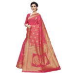 Women's Jacquard Saree (Pink ,5-6Mtrs)