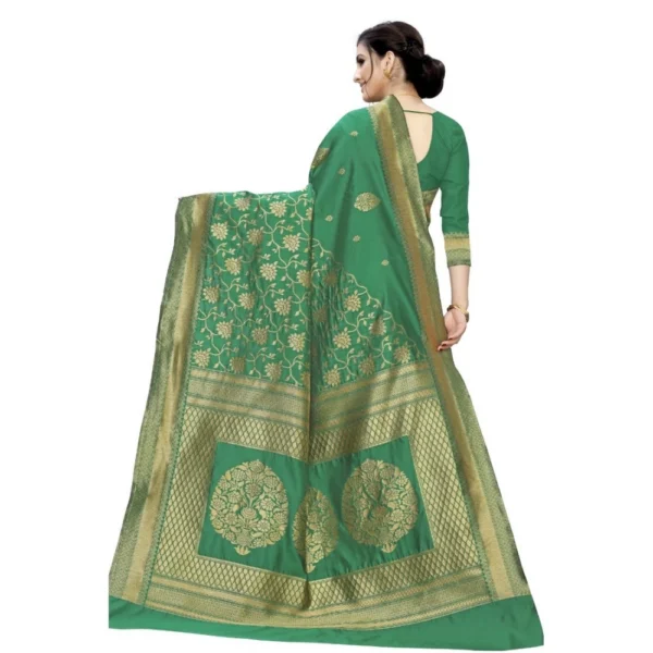 Women's Jacquard Saree (Green ,5-6Mtrs)