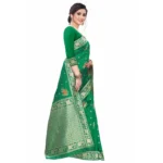 Women's Silk Blend Saree (Green ,5-6Mtrs)