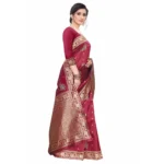 Women's Silk Blend Saree (Maroon ,5-6Mtrs)