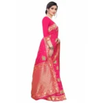 Women's Silk Blend Saree (Rasberry Red ,5-6Mtrs)