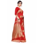 Women's Silk Blend Saree (Red ,5-6Mtrs)