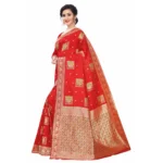 Women's Silk Blend Saree (Red ,5-6Mtrs)