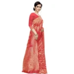 Women's Jacquard Saree (Peach ,5-6Mtrs)