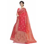 Women's Jacquard Saree (Peach ,5-6Mtrs)