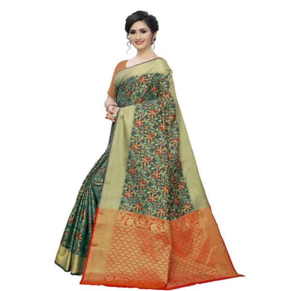 Women's Jacquard Saree (Multi ,5-6Mtrs)