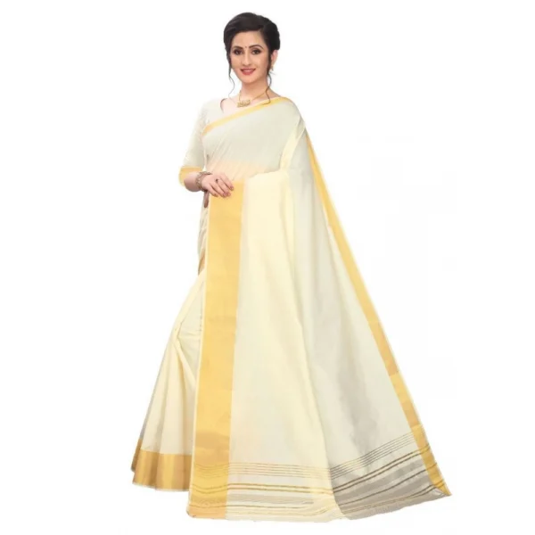 Women's Cotton Silk Saree (Lite Sandal ,5-6Mtrs)