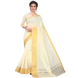 Women's Cotton Silk Saree (Lite Sandal ,5-6Mtrs)