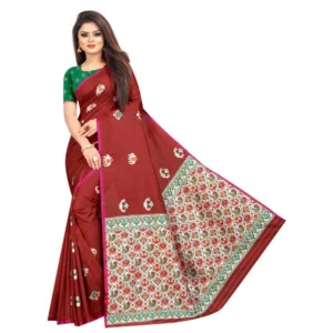 Women's Jacquard Saree (Maroon ,5-6Mtrs)